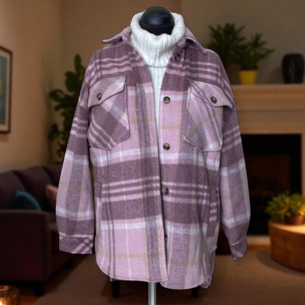 Plaid Button-Up Women's shacket